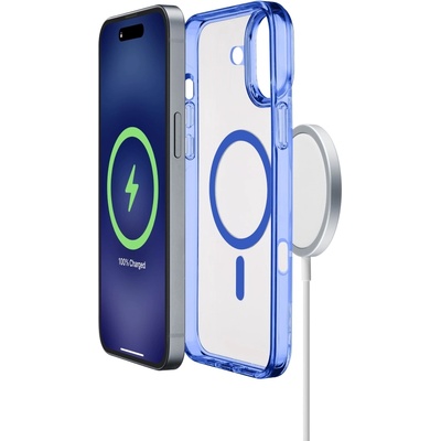 Cellularline Калъф Cellularline - Iconic Mag, iPhone 16, MagSafe, син (ICONICMAGIPH16B)
