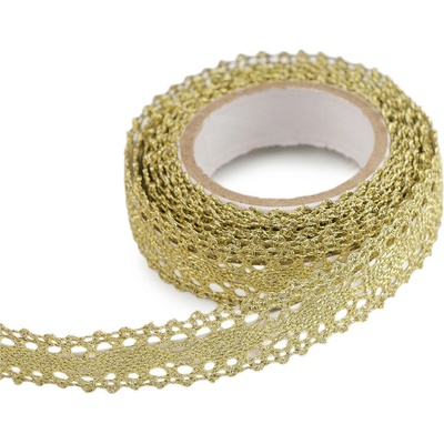 Samolepicí krajka šíře 15 mm metalická zlatá sv. 1 ks