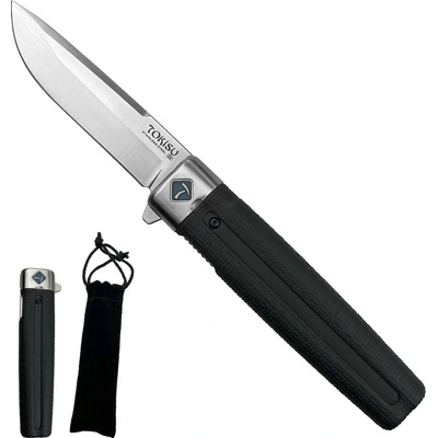 Albainox Poloautomatický nůž "RYOSHI" s klipem černý 25016
