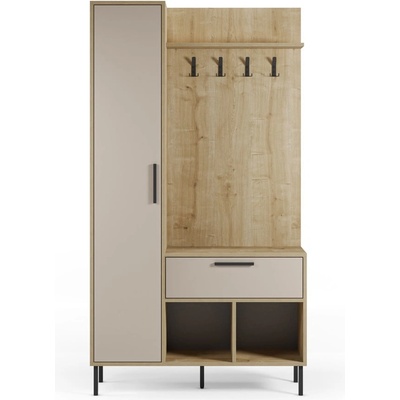 Marckeric Кремаво-естествен комплект за коридор от декор от дъб 108x195x35 cm Heidy - Marckeric (18763)