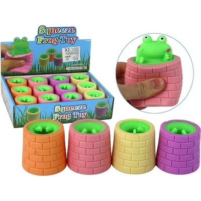 mamido proti stresu Zelená žabka vyskakujúca z barelu