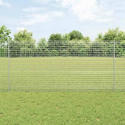 vidaXL Svařovaná drátěná plotovina s tyčkami 25 x 1,2 m Stříbrná