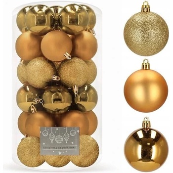 SPRINGOS Vianočné banky zlaté mix 6cm súprava 30ks