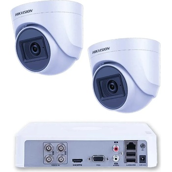 HIKVISION Готов Комплект ZK21920E 2 Камери Hikvision 2MP Куполни с Аудио и IR 20m (ZK21920E)
