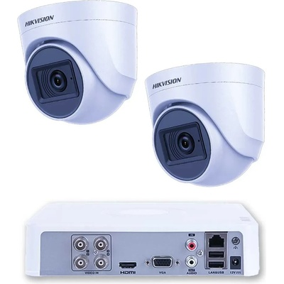 HIKVISION Готов Комплект ZK21920E 2 Камери Hikvision 2MP Куполни с Аудио и IR 20m (ZK21920E)