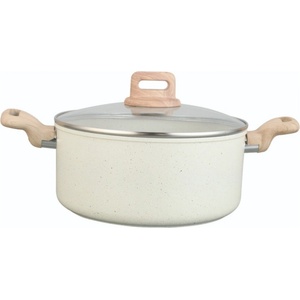 Voltz Тенджера Voltz Nice OV54418E24D, 24x15 см, 6.5 л, Мраморно покритие, Индукция, Кремав меланж (5V4418E24D) - topmarket