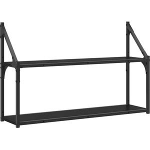 vidaXL Стенен рафт Монтиране на стена Черен дъб 80 x 21 x 51 cm (8010900)