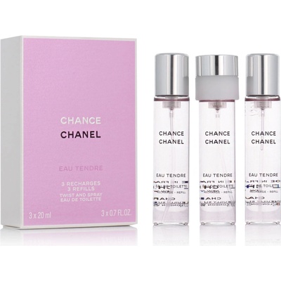 Chanel Chance Eau Tendre EDT pre ženy 3 x 20 ml (3 x náplň) darčeková sada