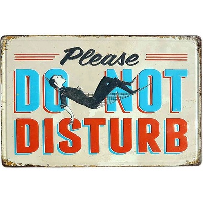 Plechová tabuľa retro Please do not disturb 30 x 20 cm