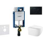 Geberit Kombifix - Комплект за стенен монтаж, Gaia тоалетна и softclose седалка, бутон Sigma01, черен SANI15CA5117 (SANI15CA5117)