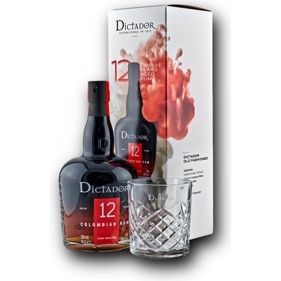Dictador 12y 40% 0,7 l (dárkové balení 1 sklenice) – Hledejceny.cz