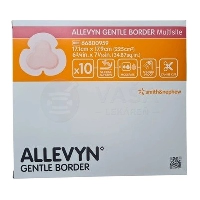 Allevyn Gentle Border Multisite Krytie na rany (17,1 x 17,9 cm) 10 ks