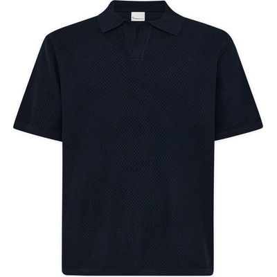 KnowledgeCotton Apparel Мъжка поло тениска KnowledgeCotton Apparel Organic Cotton Knitted Polo shirt - Night Sky - размер XXL (216-8555-0215)