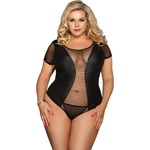  Полупрозрачно боди с къси ръкави - Short Sleeve Teddy Queen Plus (D-220759)