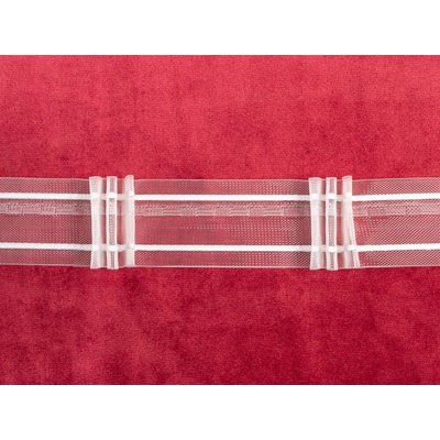 Riasiaca stuha RS-018 trojité mašličky - výška 4 cm - riasenie 1:2