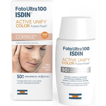 ISDIN FotoUltra Тониран слънцезащитен флуид Active Unify Color, SPF50+, 50 ml