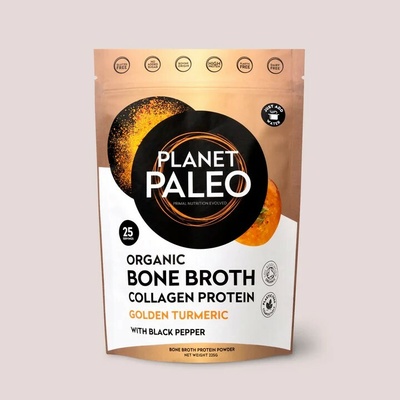 Planet Paleo Bio sušený hovězí vývar z kostí Kurkuma 225 g