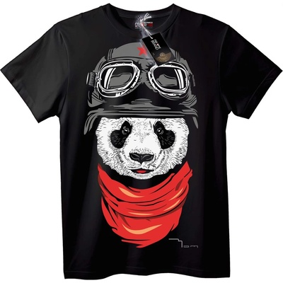 NOONEBRAND Тениска Панда Пилот - XL, Black