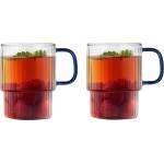Vialli Design Сини стъклени чаши в комплект 2 бр. за капучино 350 ml Livio - Vialli Design (1791)