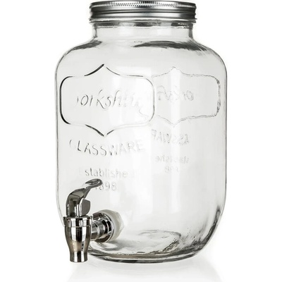 Láhev 4000ml skleněná s kohoutkem, kov.víčko