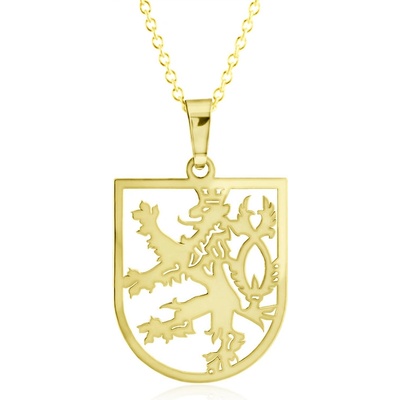 Gemmax Zlatý řetízek s přívěskem český lev GUSYN-84081-36261
