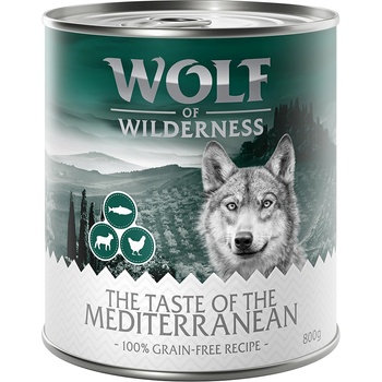 Wolf of Wilderness 24х800г The Taste Of. . . Wolf of Wilderness, консервирана храна за кучета -Mediterranean
