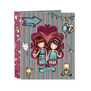 Gorjuss Папка с пръстени Gorjuss Fireworks Кестен A4 (27 x 33 x 6 cm)