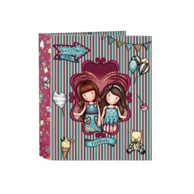 Gorjuss Папка с пръстени Gorjuss Fireworks Кестен A4 (27 x 33 x 6 cm)