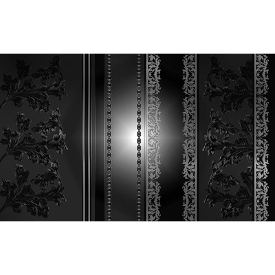 Preinterier Fototapeta - FT3539 - Kvetovaný ornament – čierne pozadie papier - 254cm x 184cm