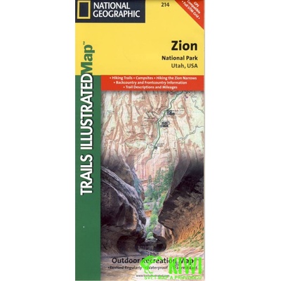mapa Zion NP 1:38 t., voděodolná National Geographic
