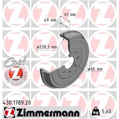 Brzdový buben ZIMMERMANN 430.1789.20 (430178920)