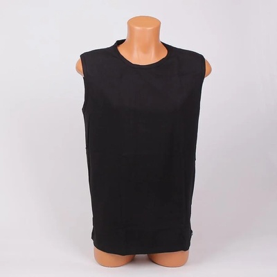 Мъжка памучна тениска без ръкав в черно