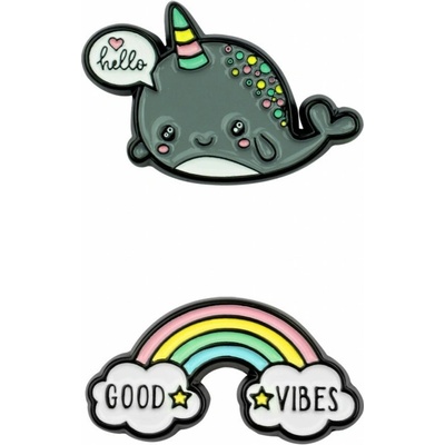 Legami sada samolepek cutie set of 2 metal stickers good vibes