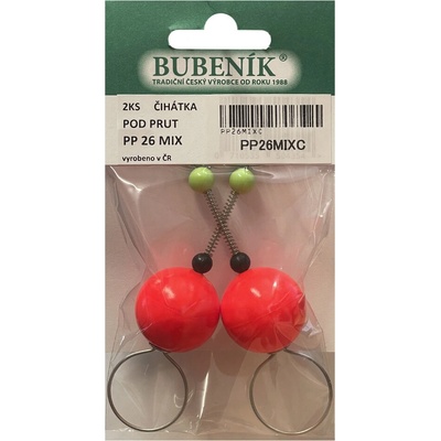 Bubeník číhátko pod prut 26mm 2ks barva červená