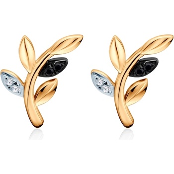 SAVICKI Обеци Savicki: двуцветно злато, черни диаманти, диаманти