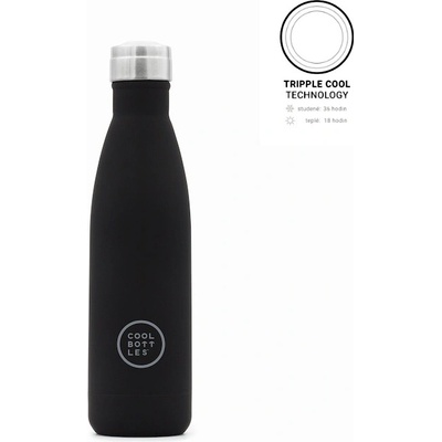 Cool Bottles Termo fľaša z nerezovej ocele Mono Black 500 ml