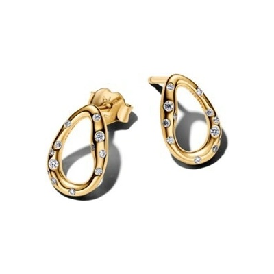 PANDORA Peckové pozlácené náušnice Essence organicky tvarované 264659C01