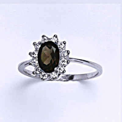 Čištín stříbrný Kate přírodní záhněda čiré zirkony T 1480