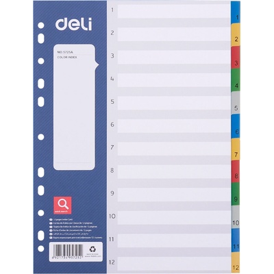 DELI GROUP CO., LTD. Rozdělovač barevný číselný A4, 12l DELI E5725A