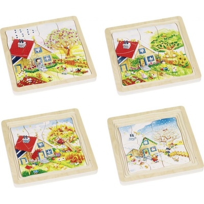 Goki viacvrstvové puzzle ročné obdobia