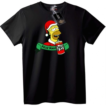 NOONEBRAND Тениска Хоумър Дядо Коледа Duff - XXS, White