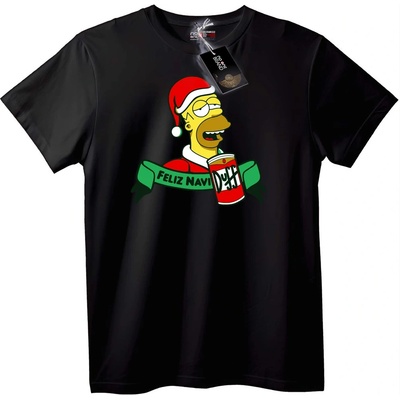 NOONEBRAND Тениска Хоумър Дядо Коледа Duff - XXS, White