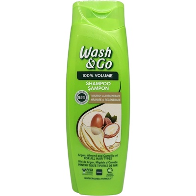 Wash&Go шампоан за коса, Argan, Almond and Camellia oil, 360мл