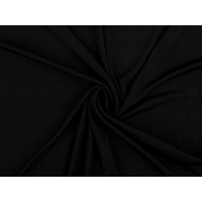 Prima-obchod Úplet žebrovaný PES, barva 7 (210 g/m²) černá