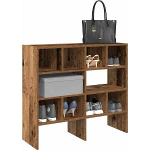 vidaXL Поставки за обувки, 2 бр, стифируеми, старо дърво, 89, 5x30x40см (858854)