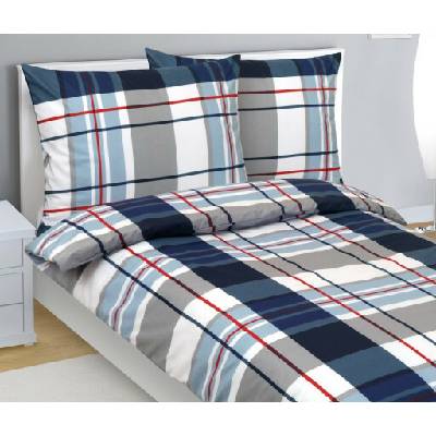 Bellatex obliečky bavlna Modré káro 140x220 70x90