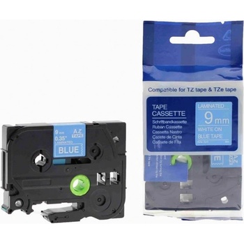 Pro Brother Съвместима лента с Brother TZ-525 / TZe-525, 9mm x 8m, бял печат / син фон (TZe525)