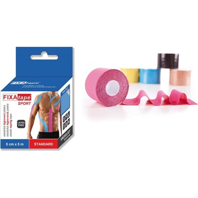 FIXAtape Sport Standard Kinesiology elastická tejpovacia páska ružová 5 cm x 5 m