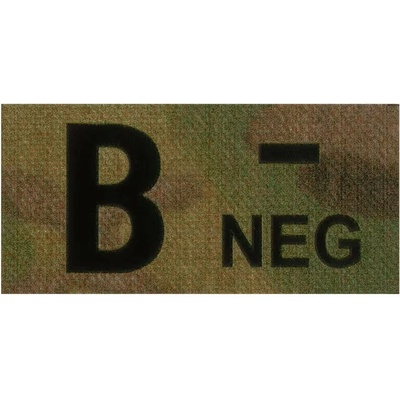 Clawgear Nášivka Clawgear krevní skupina B-Neg IR Patch, Multicam