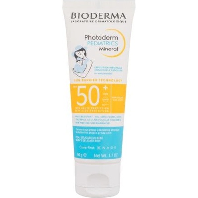 BIODERMA Photoderm Pediatrics Mineral SPF50+ водоустойчив минерален слънцезащитен крем за тяло и лице 50 g